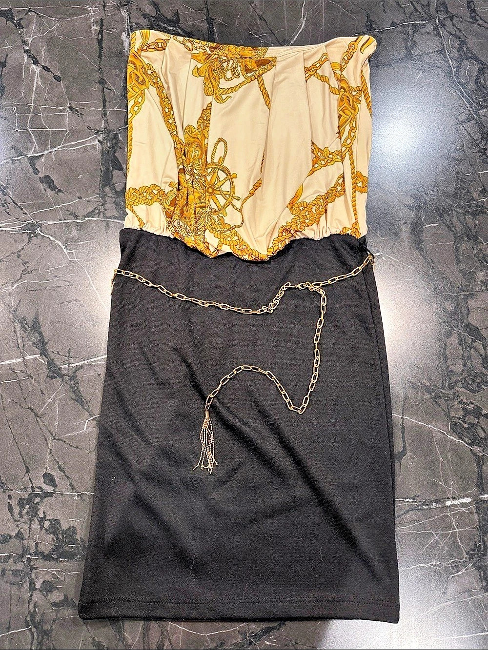Mini Dress in Black & Cream Like New